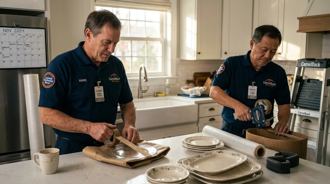 Professional crew packing kitchen dishware in Fernandina Beach, FL